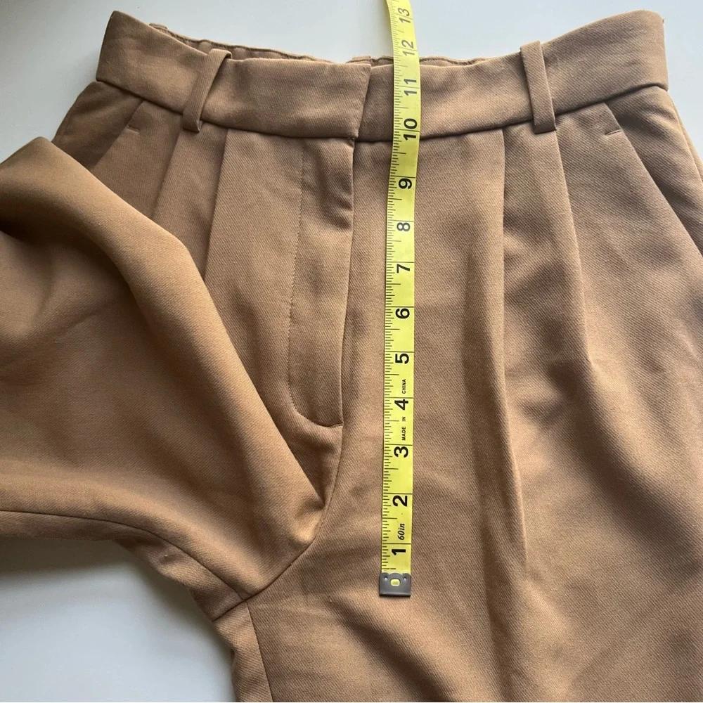 Abercrombie & Fitch Sloane Tailored Fit Pants Camel Brown Pintuck Trouser 26 - Picture 11 of 12